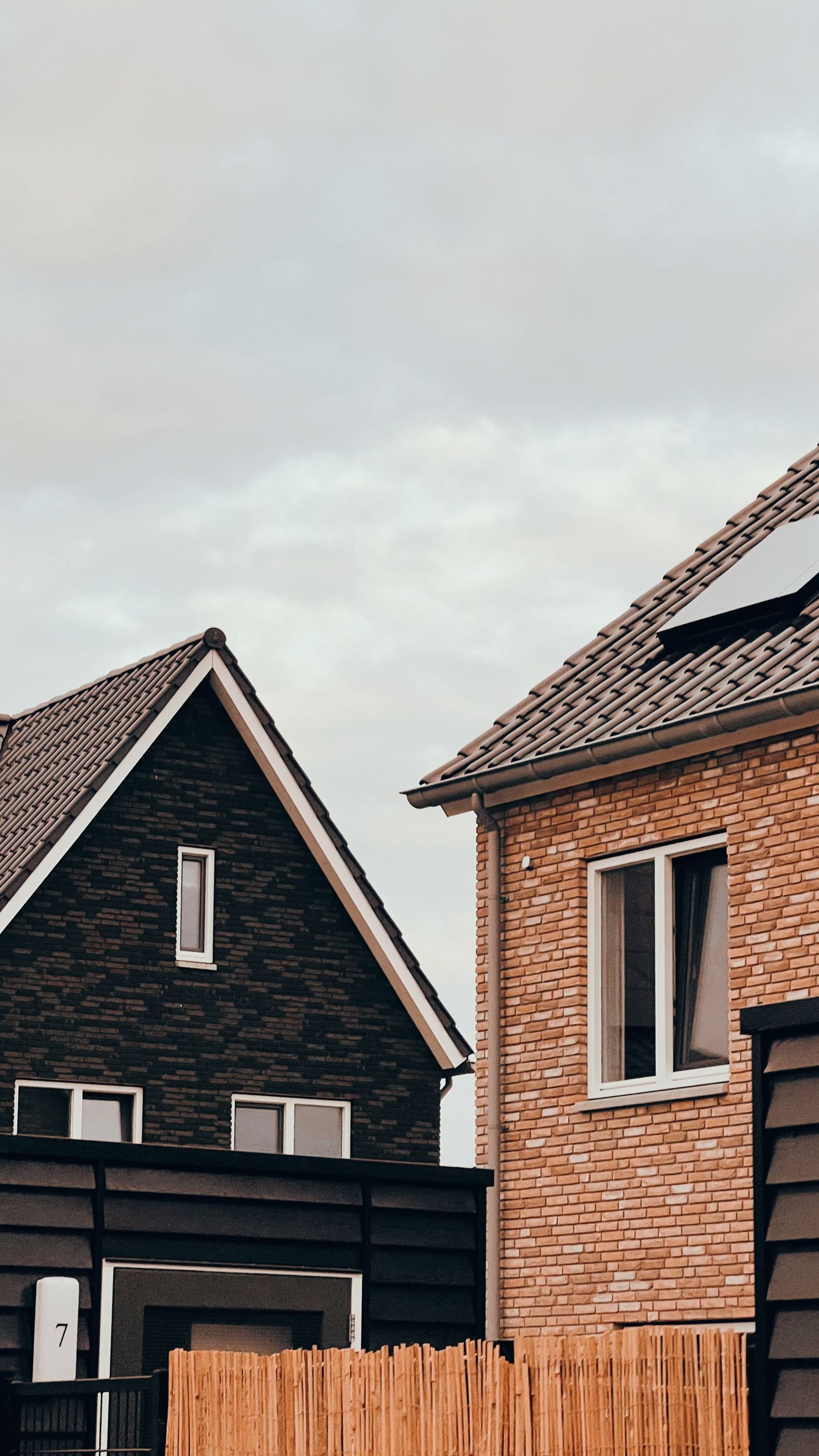 A row of houses on a residential street